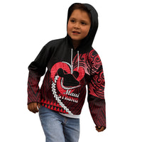 Personalised Hawaii Kid Hoodie Maui Be Strong Kakau Red Version LT01 - Polynesian Pride