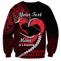 Personalised Hawaii Sweatshirt Maui Be Strong Kakau Red Version LT01 - Polynesian Pride