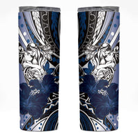 Polynesian Valentine Skinny Tumbler Couple Floral Unique Blue Version