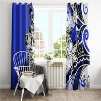Polynesian Valentine Window Curtain Couple Floral Unique Blue Version LT01 - Polynesian Pride