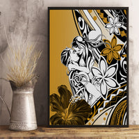 Polynesian Valentine Canvas Wall Art Couple Floral Unique Gold Version LT01 - Polynesian Pride