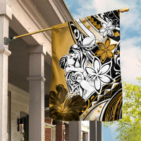 Polynesian Valentine Garden Flag Couple Floral Unique Gold Version LT01 House Flag Gold - Polynesian Pride