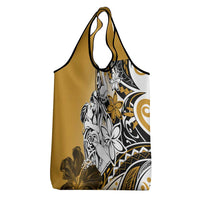 Polynesian Valentine Grocery Bag Couple Floral Unique Gold Version