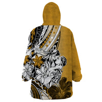Polynesian Valentine Wearable Blanket Hoodie Couple Floral Unique Gold Version LT01 - Polynesian Pride