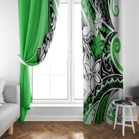 Polynesian Valentine Window Curtain Couple Floral Unique Green Version LT01 - Polynesian Pride