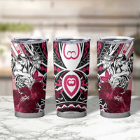 Polynesian Valentine Tumbler Cup Couple Floral Unique Pink Version