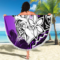Polynesian Valentine Beach Blanket Couple Floral Unique Purple Version LT01 - Polynesian Pride