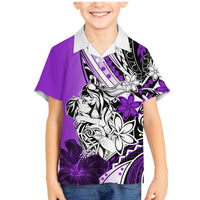 Polynesian Valentine Family Matching Mermaid Dress and Hawaiian Shirt Couple Floral Unique Purple Version LT01 Son's Shirt Purple - Polynesian Pride