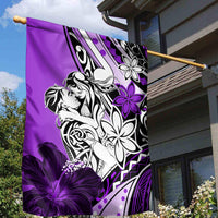 Polynesian Valentine Garden Flag Couple Floral Unique Purple Version LT01 - Polynesian Pride