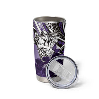 Polynesian Valentine Tumbler Cup Couple Floral Unique Purple Version