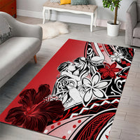Polynesian Valentine Area Rug Couple Floral Unique Red Version LT01 - Polynesian Pride