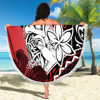 Polynesian Valentine Beach Blanket Couple Floral Unique Red Version LT01 - Polynesian Pride