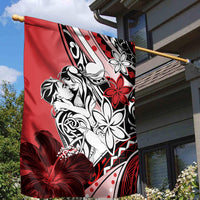 Polynesian Valentine Garden Flag Couple Floral Unique Red Version LT01 - Polynesian Pride