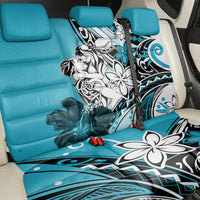 Polynesian Valentine Back Car Seat Cover Couple Floral Unique Sky Blue Version LT01 - Polynesian Pride