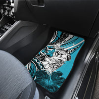 Polynesian Valentine Car Mats Couple Floral Unique Sky Blue Version LT01 - Polynesian Pride