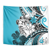 Polynesian Valentine Tapestry Couple Floral Unique Sky Blue Version LT01 - Polynesian Pride