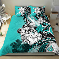 Polynesian Valentine Bedding Set Couple Floral Unique Turquoise Version LT01 - Polynesian Pride