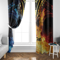 Personalised Polynesian Heart In Fire And Water Window Curtain Romantic Elements