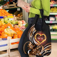 Polynesian Fiery Heart Grocery Bag Passionate Love