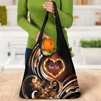 Polynesian Fiery Heart Grocery Bag Passionate Love