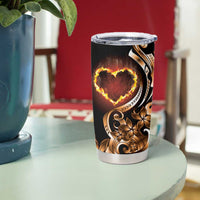 Personalised Polynesian Fiery Heart Tumbler Cup Passionate Love