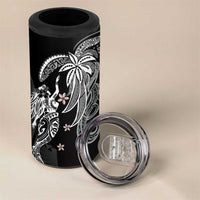 Polynesian Mermaid Plumeria Tribal Tattoo 4 in 1 Can Cooler Tumbler