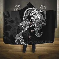 Polynesian Mermaid Plumeria Tribal Tattoo Hooded Blanket