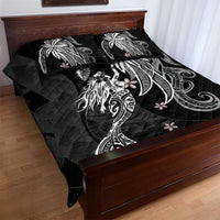 Polynesian Mermaid Plumeria Tribal Tattoo Quilt Bed Set