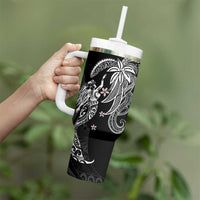 Polynesian Mermaid Plumeria Tribal Tattoo Tumbler With Handle