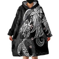 Polynesian Mermaid Plumeria Tribal Tattoo Wearable Blanket Hoodie