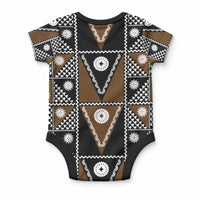 Fiji Brown Masi Pattern Baby Onesie Fijian Tapa