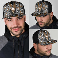 Fiji Brown Masi Pattern Mesh Trucker Cap Fijian Tapa