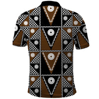 Fiji Brown Masi Pattern Polo Shirt Fijian Tapa
