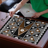 Fiji Brown Masi Pattern Puzzle Fijian Tapa