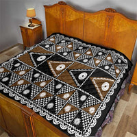 Fiji Brown Masi Pattern Quilt Fijian Tapa