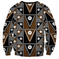 Fiji Brown Masi Pattern Sweatshirt Fijian Tapa