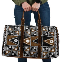 Fiji Brown Masi Pattern Travel Bag Fijian Tapa