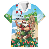 Hawaii Christmas Santa Claus Family Matching Short Sleeve Bodycon Dress and Hawaiian Shirt Mele Kalikimaka Tropical Beach LT01 Dad's Shirt - Short Sleeve Art - Polynesian Pride