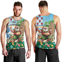 Hawaii Christmas Santa Claus Men Tank Top Mele Kalikimaka Tropical Beach