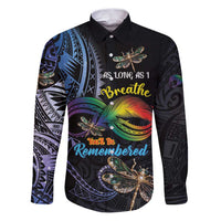 Personalised Polynesian Memorial Family Matching Puletasi and Hawaiian Shirt As Long As I Breathe You'll Be Remembered LT01 Dad's Shirt - Long Sleeve Colorful - Polynesian Pride