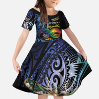 Personalised Polynesian Memorial Family Matching Short Sleeve Bodycon Dress and Hawaiian Shirt As Long As I Breathe You'll Be Remembered LT01 Daughter's Dress Colorful - Polynesian Pride