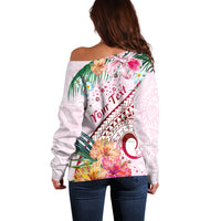 Pasifika Festival Off Shoulder Sweater Tribal Pattern Tropical Style LT01 - Polynesian Pride