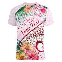 Pasifika Festival Women V Neck T Shirt Tribal Pattern Tropical Style LT01 - Polynesian Pride