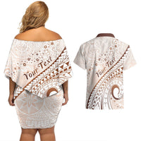 Pasifika Festival Couples Matching Off Shoulder Short Dress and Hawaiian Shirt Vintage Tribal Pattern LT01 - Polynesian Pride