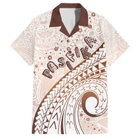 Pasifika Festival Family Matching Long Sleeve Bodycon Dress and Hawaiian Shirt Vintage Tribal Pattern LT01 Dad's Shirt - Short Sleeve Brown - Polynesian Pride