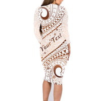 Pasifika Festival Family Matching Long Sleeve Bodycon Dress and Hawaiian Shirt Vintage Tribal Pattern LT01 - Polynesian Pride