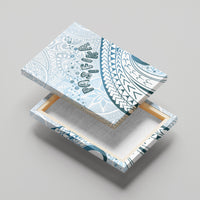 Pasifika Festival Canvas Wall Art Tribal Pattern Blue Version