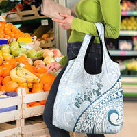Pasifika Festival Grocery Bag Tribal Pattern Blue Version