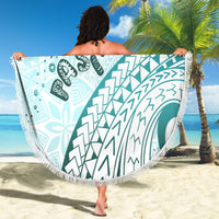 Pasifika Festival Beach Blanket Tribal Pattern Teal Version