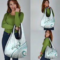 Pasifika Festival Grocery Bag Tribal Pattern Teal Version